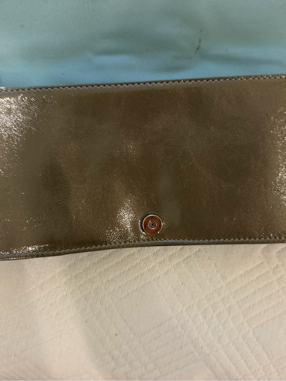 Coach Olive Patent Leather Wristlet with Silver Buckle - Picture 4 of 7